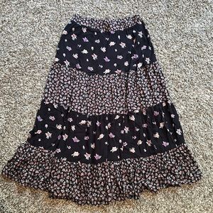 Floral tiered maxi skirt